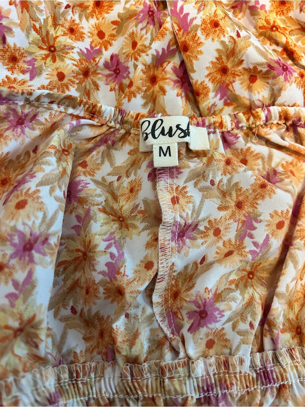 Blush Orange Pink Floral Off-Shoulder Maxi Dress - Picture 3 of 3
